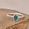 Green Onyx Marquise Ring, 925 Sterling Silver Dainty Ring, Minimalist Handmade Stacking Ring, Gift for Her.