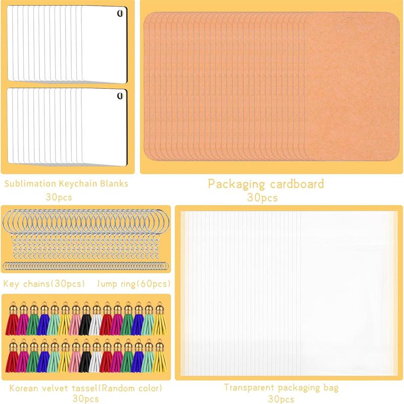 

180 шт. прямоугольный набор брелоков для сублимации с кожаными кисточками, идеально подходит для подарков своими руками 180pcs