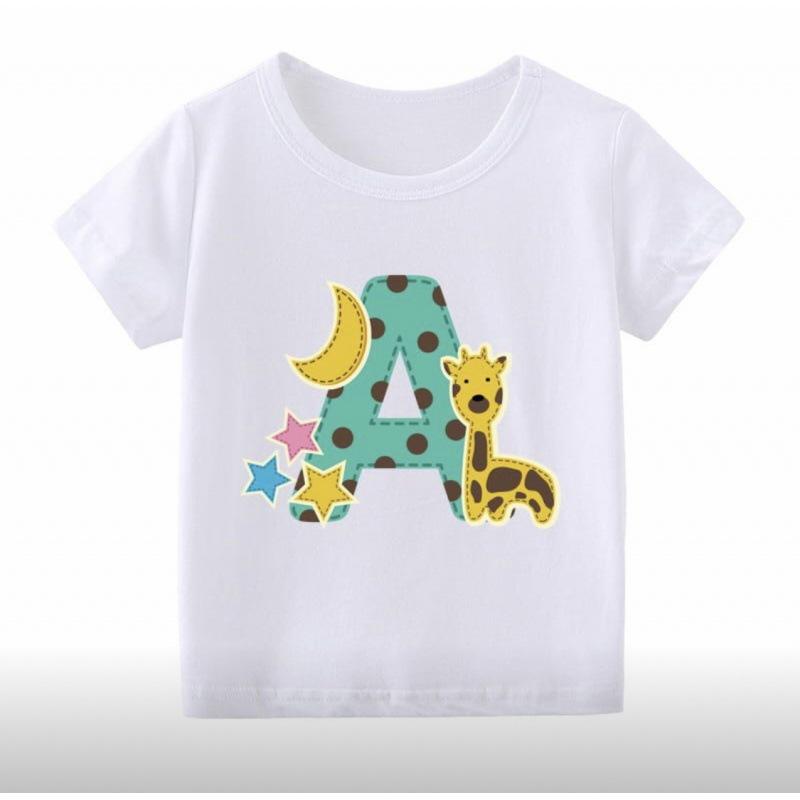 26 English Alphabet Cartoon Printed T-Shirt Children'S Jacket