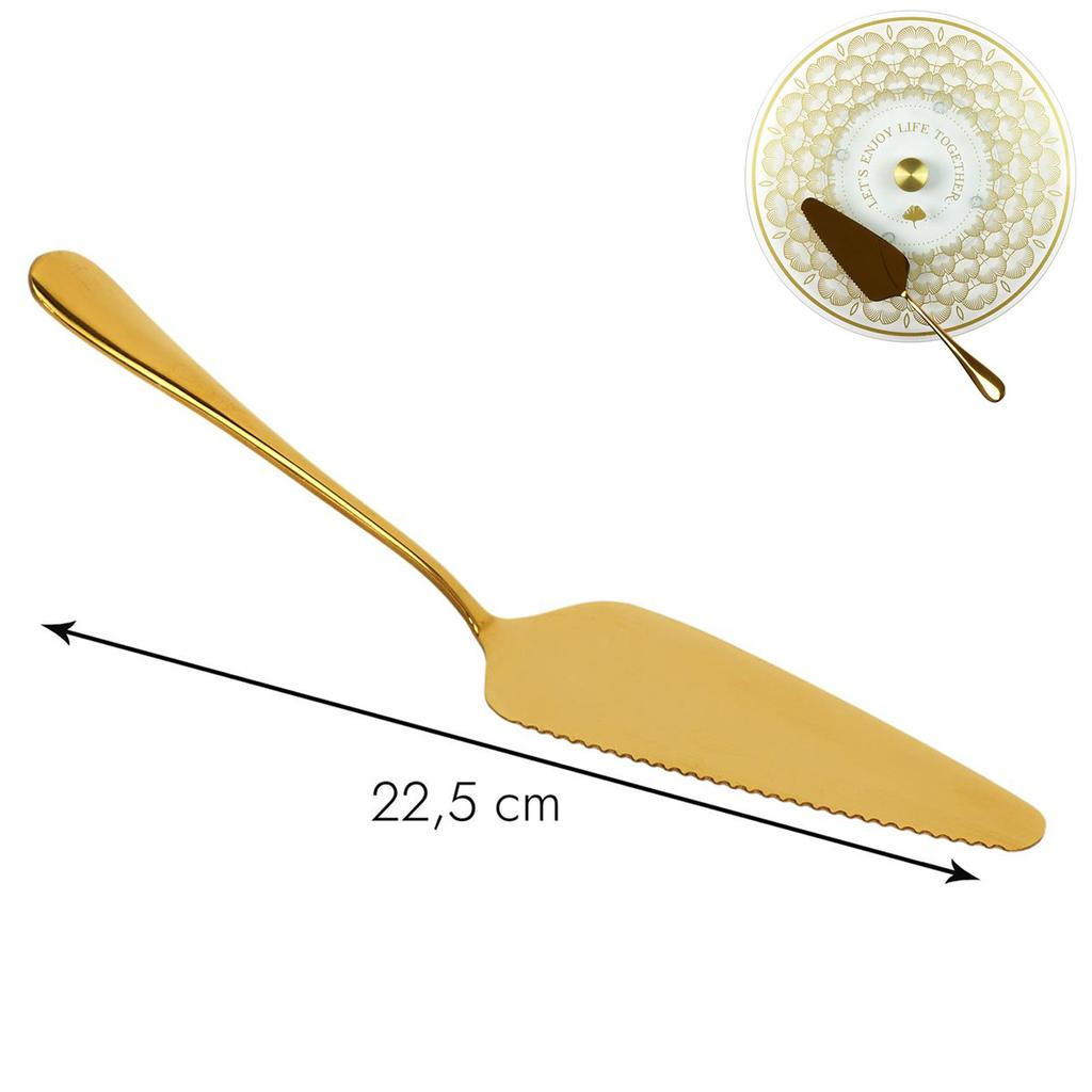 Les Trésors De Lily [A3682] - Gold 'Cleopatra' Pie Server - 22x5 Cm