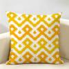 Black White Yellow Striped Geometric Grid Cushion Cover Natural Linen Organic Fabric Printing Breathable Perfect For Home Decor
