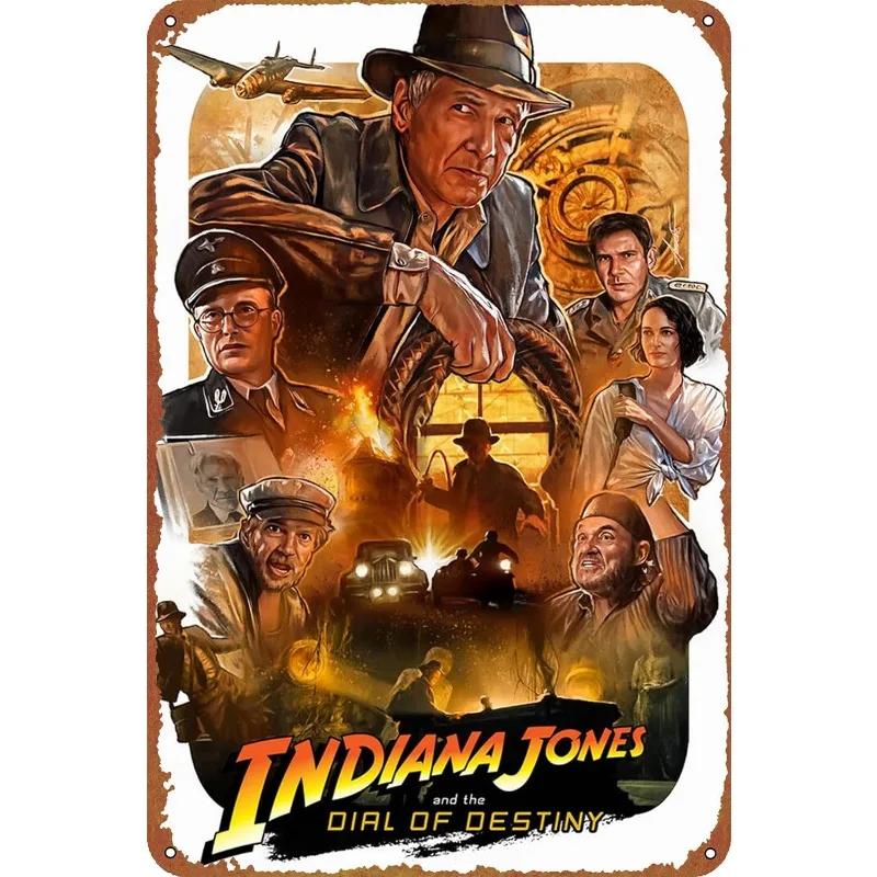 Classic Movie Tinplate Poster Indiana Jones Metal Sign Retro Industrial Wall Decor Plaque Bar Garage Home Tin Sign Art Plates