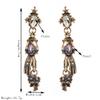 Pendentif Main Fantôme Design Niche Médiévale Boucles d'Oreilles Tête de Mort Vintage Haut de Gamme Boucles d'Oreilles Créatives Exagérées à Aiguille Argentée