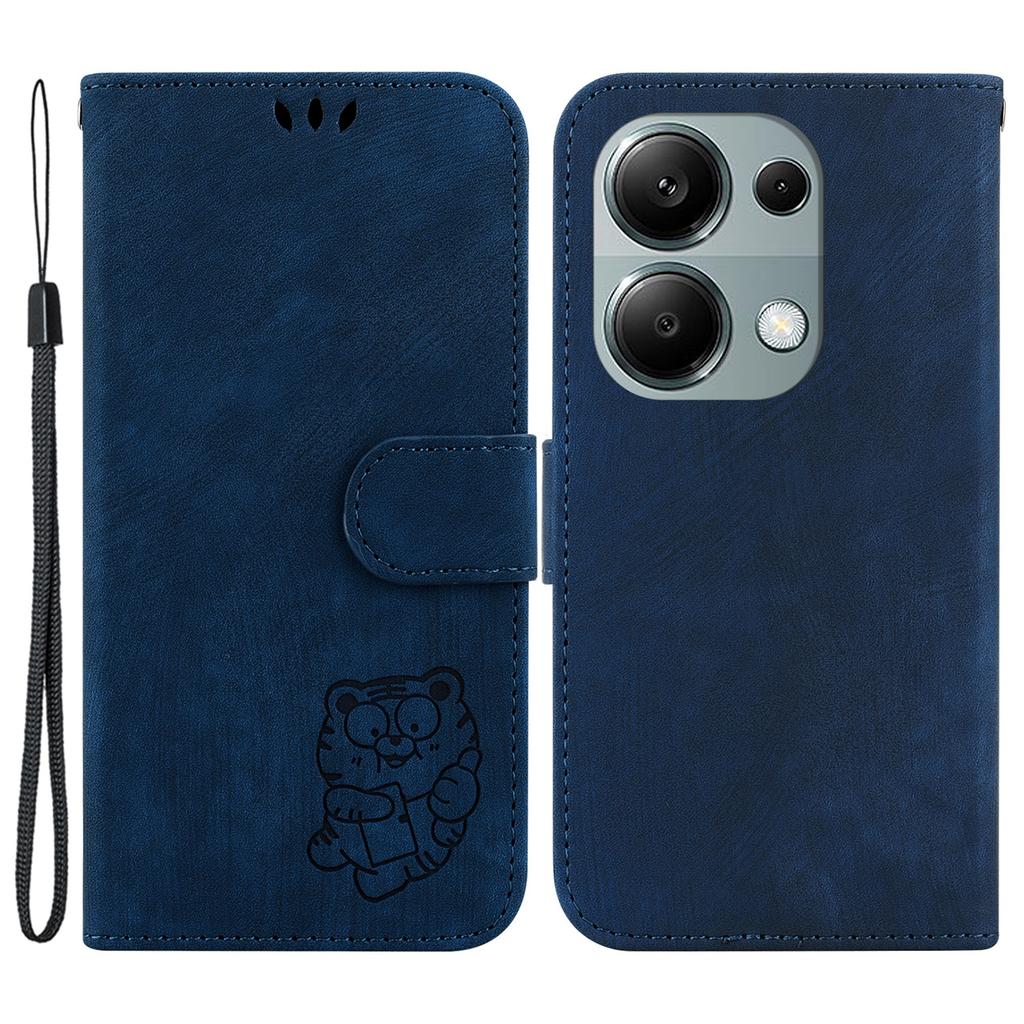 For Xiaomi Redmi Note 13 Pro 4G/Poco M6 Pro 4G Leather Case Cute Tiger Imprinted Phone Cover