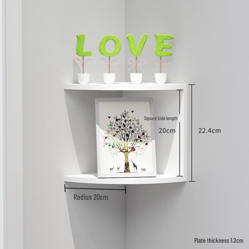 Punch-Free Corner Wall Shelf - Triangular Kitchen Bookshelf & Cabinet