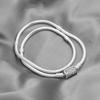 Luxury Jewelry Fashion Moments Sterling 925 Silver Double Wrap Barrel Clasp Snake Bracelet /Necklace Elegant Popular High Quality