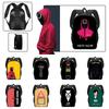 Squid Game Backpack Cartoon Schoolbag For Kids With Adjustable Shoulder Straps