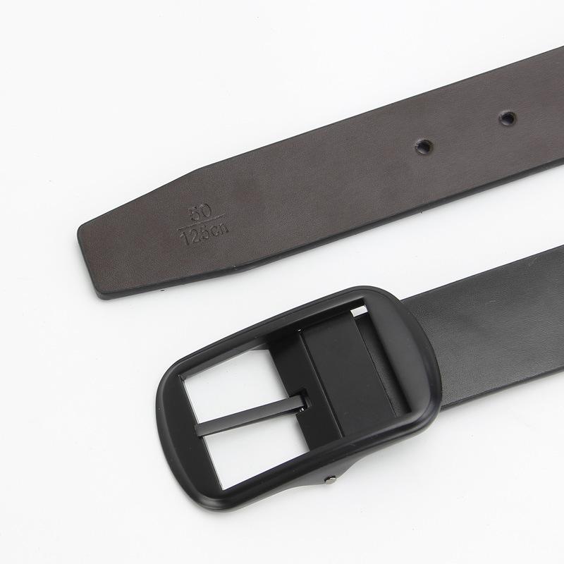 

Ремень с игольной пряжкой Мужской из натуральной кожи Двухслойный кожаный Модный Повседневный ремень 110-130CM