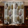 2Pcs Forest Printed Blackout Curtains In Multiple Sizes For Living Room Insulation And Holiday Decoration, Easy To Install