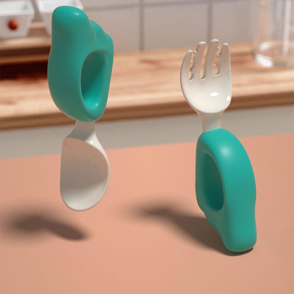 Dishwasher Safe Children Safe Forks Self Feeding Baby Feeding Cutlery Set  Learn To Eat