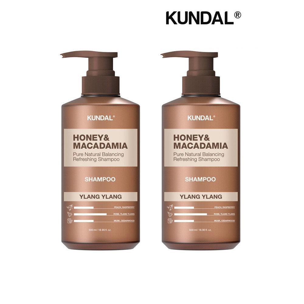 KUNDAL Honey & Macadamia Nature Shampoo Ylang Ylang 500ml x2