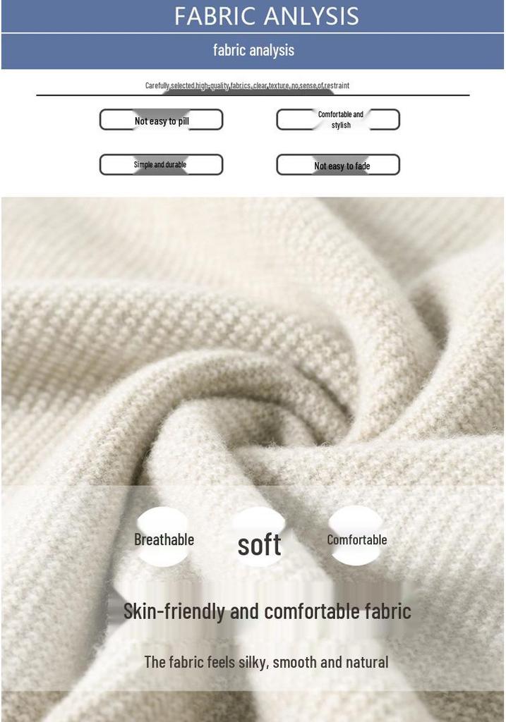 Women's Pure Wool Stand Collar Sweater - Autumn/Winter Loose Slimming Knit Cheongsam Base Layer