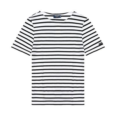 SainT James Maglietta Unisex a Manica Corta Neve Marina Nero Striscia Moderna