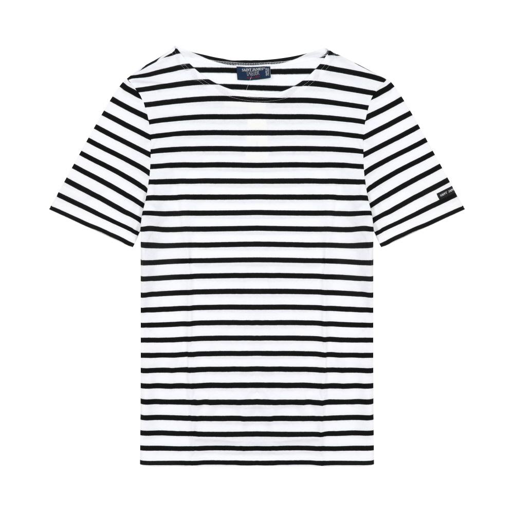 SainT James Tricou Unisex cu Mânecă Scurtă Marină Zăpadă Negru Dungi Moderne