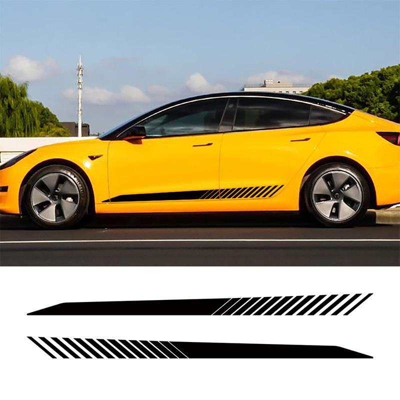 Car Vinyl Side Decals for Tesla Model 3 Body Side Sticker Stripes Racing Style Decor Decal Modification Stickers 2pcs