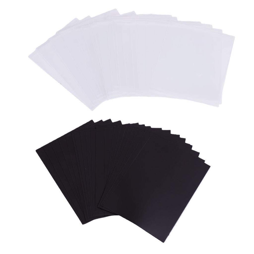 20PCS Soft Magnet Sheets and 20PCS PVC Storage Bags 7x5 Inch Black Rubber Magnet for Dies Stamps Photos Crafts