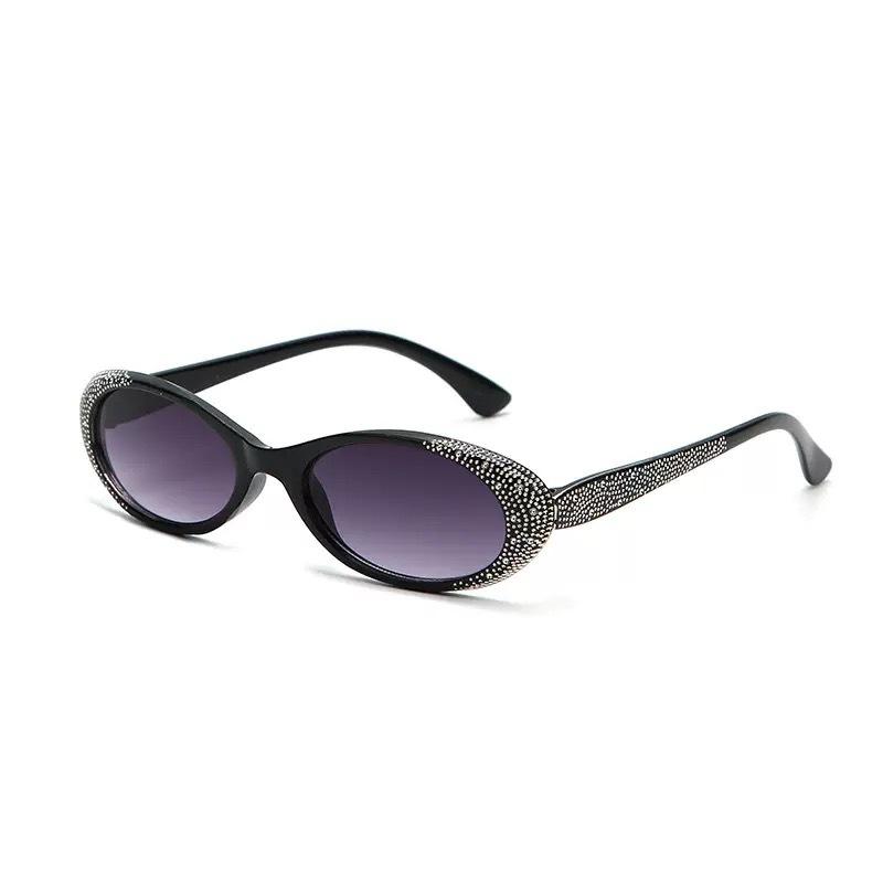 Oval Diamond-Set Sunglasses, Sunglasses For Women'S Uv Protection, Street Sunglasses For Driving