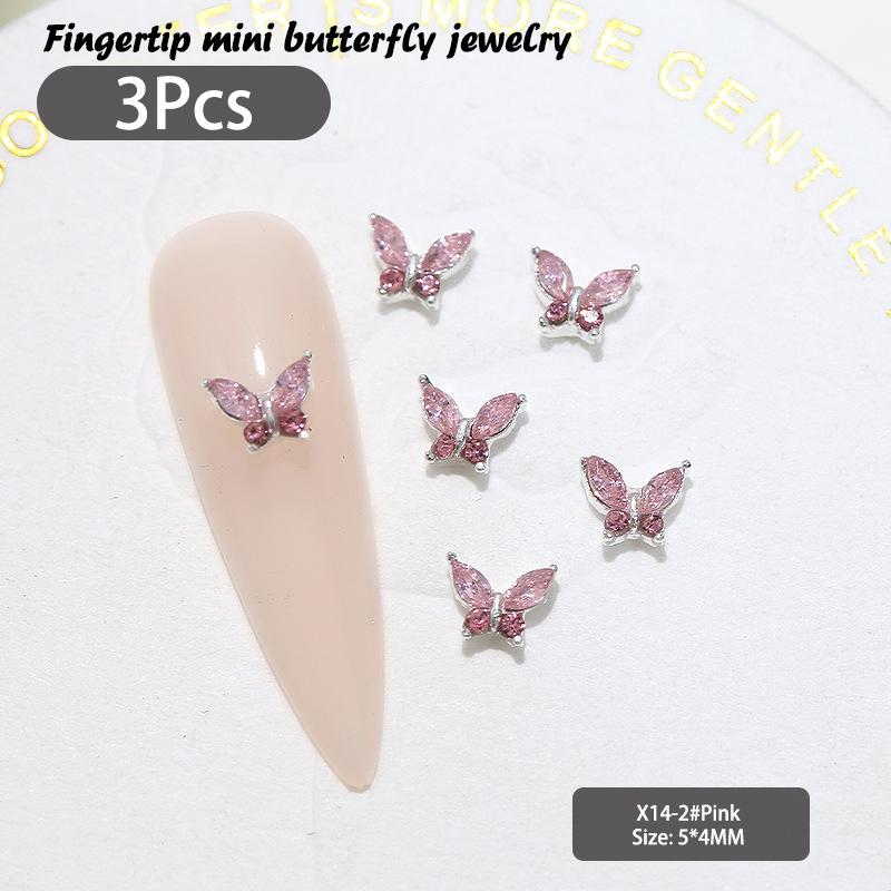 

3Pcs Diy Nail Art Decoration 3D Metal Butterfly Nail Art Charm Nail Drill For Manicure Design Accessory