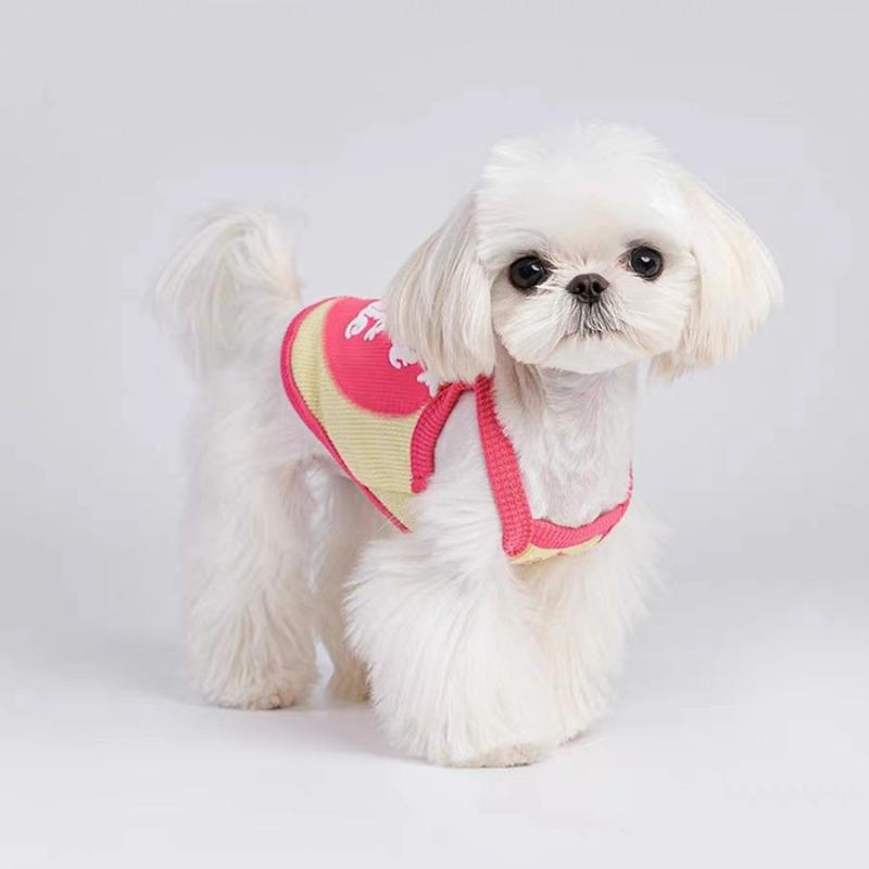 

Sweet and cute suspender pet dog cat Maltese French fight than bear puppy spring and summer small dog clothes XL chest 48 back 40 about 10-6.5 kg