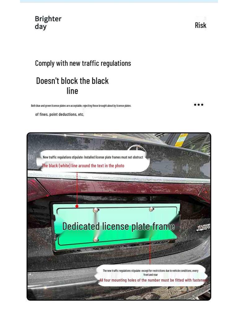 Mercedes E-Class 24-25 Green Plate Frame - New Energy Full Edge License Plate Holder.