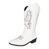 Damen Stiefel für extra weite Waden Größe 12 Damen Mode und vielseitige Westernstiefel Damen Retro Langstiefel Botas Para Mujer