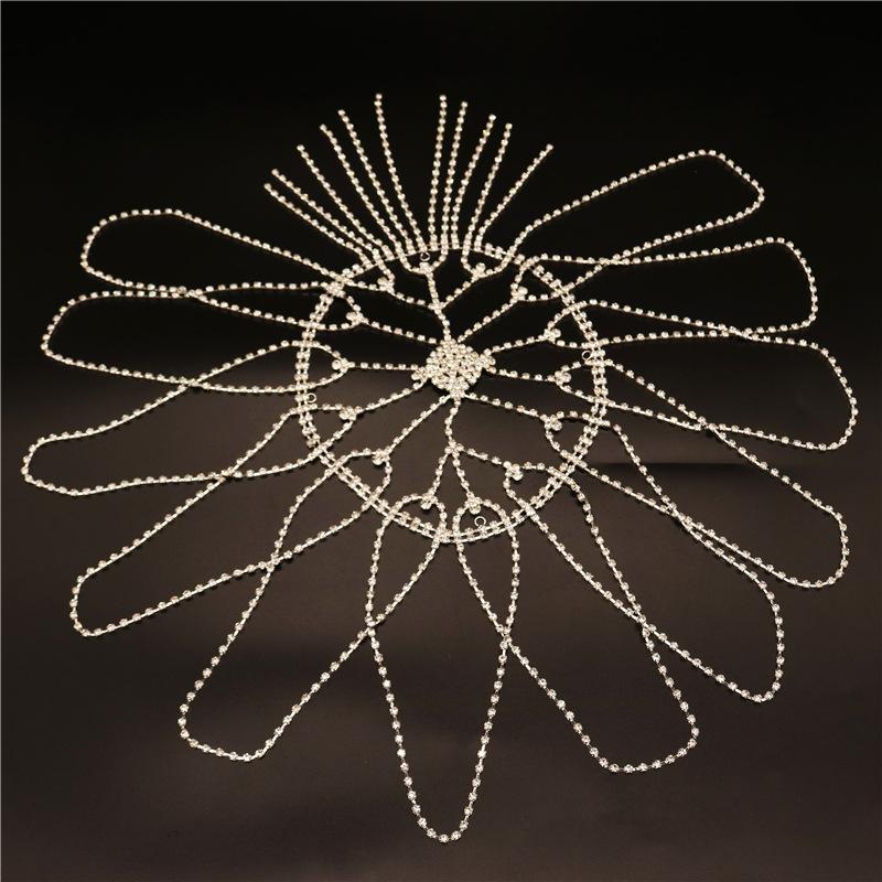 European And American Jewelry, Full Diamond Long Fringed Hair Chain, Exaggerated Forehead Chain Rhinestone Headband Women'S Hair Chain