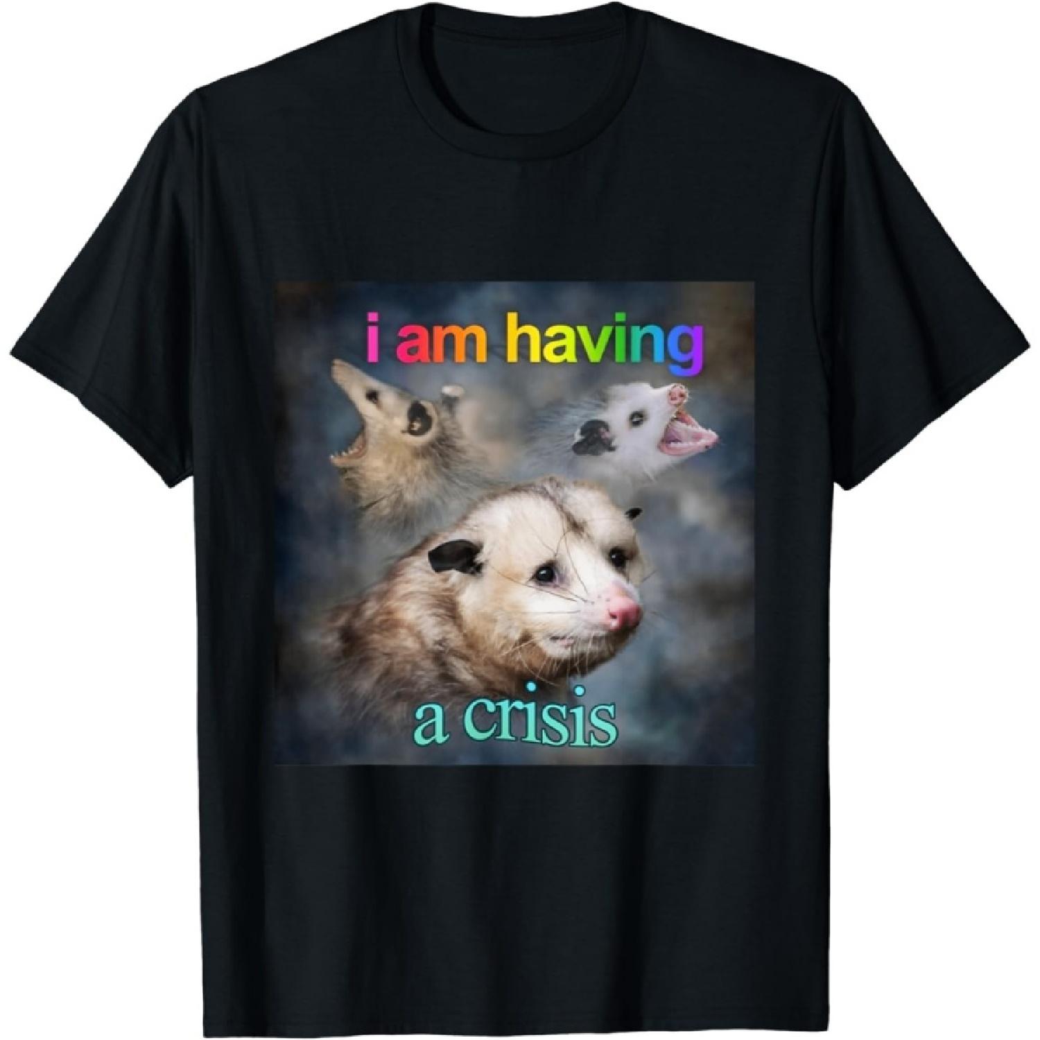 Hopfen I am Having a Crisis Opossum T-Shirt S