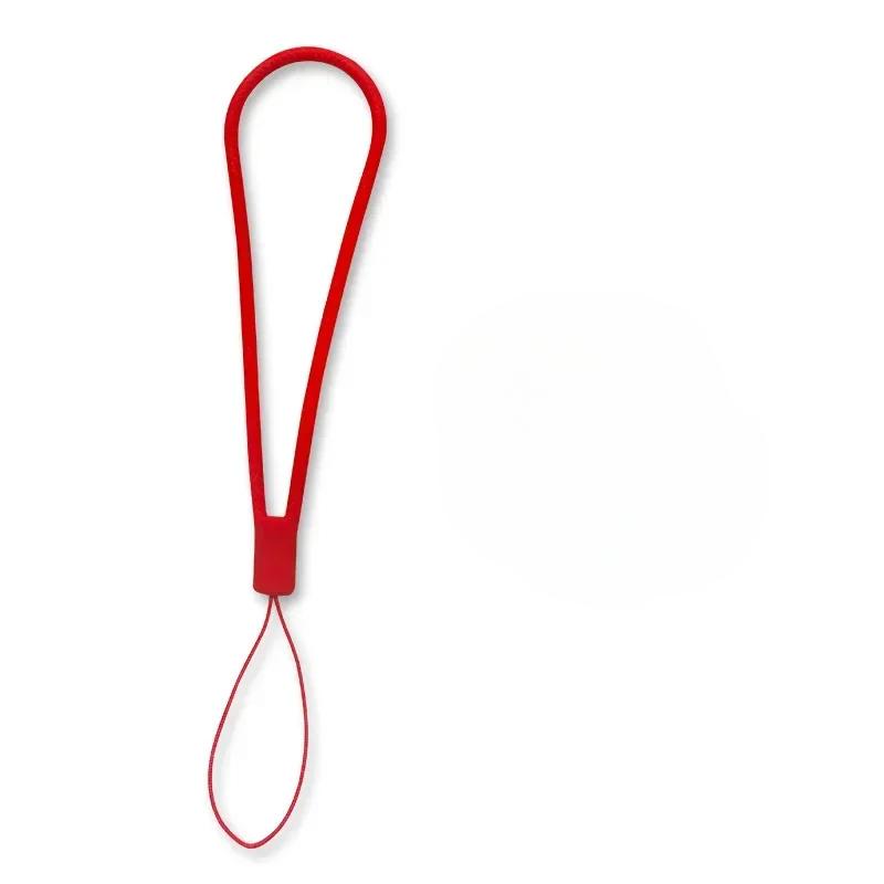 1Pc Color Simple Liquid Silicone Mobile Phone Lanyard Portable Phone Camera Handheld Fan Keychain Non-slip Anti-lost Wrist Strap