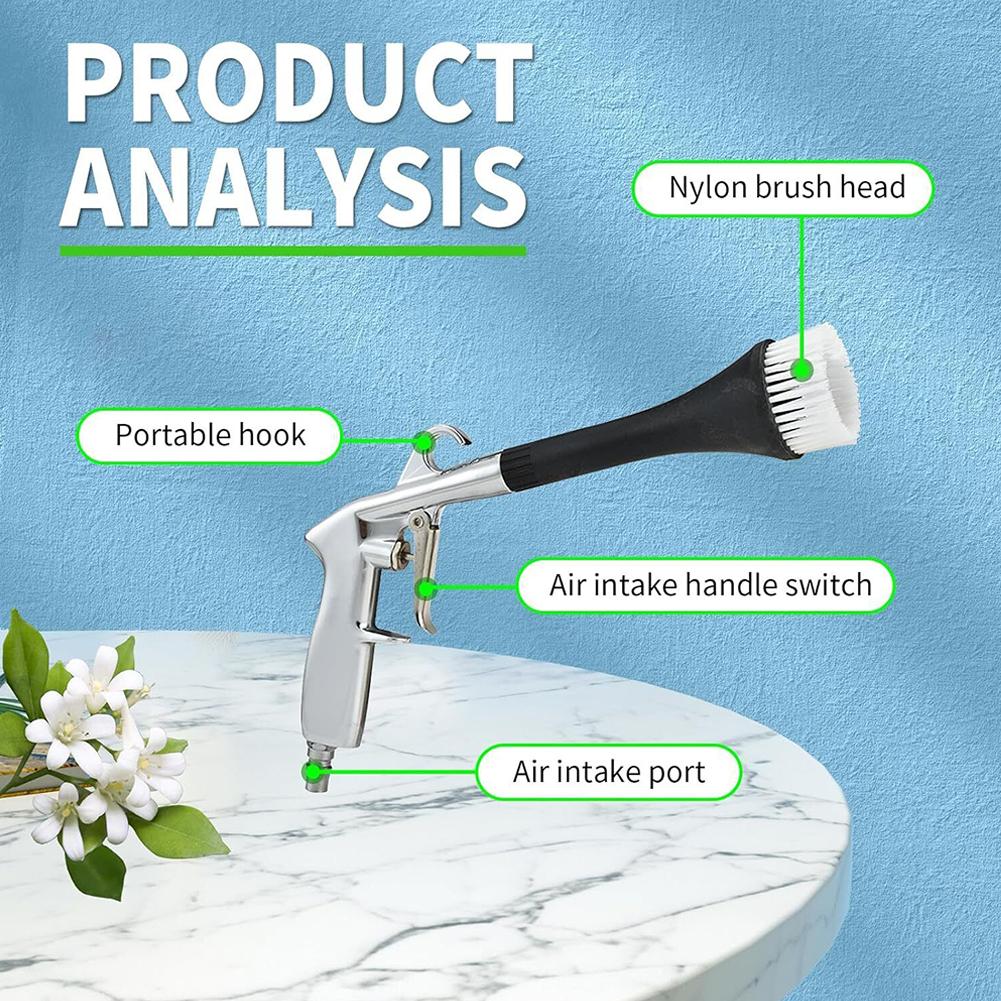 Car Beauty Tools Tornado Blower Gun With Brush Dust Blower Cleaning Brush Efficient Dry Cleaning Gun Spray Gun Car Cleaning Tool