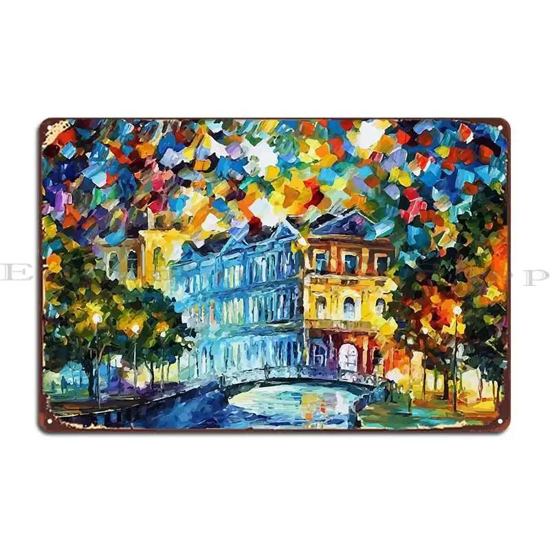 Leonid Afremov Landscape Metal Sign Party Party Create Personalized Cinema Tin Sign Poster 20x30cm(7.8x11.8inch)