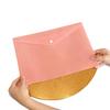 A4 Morandi Transparent Snap Button Document Folder - Waterproof Macaron Color Plastic Bag