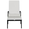 2 Piece Sun Lounger Set with Footstool PE Rattan Black
