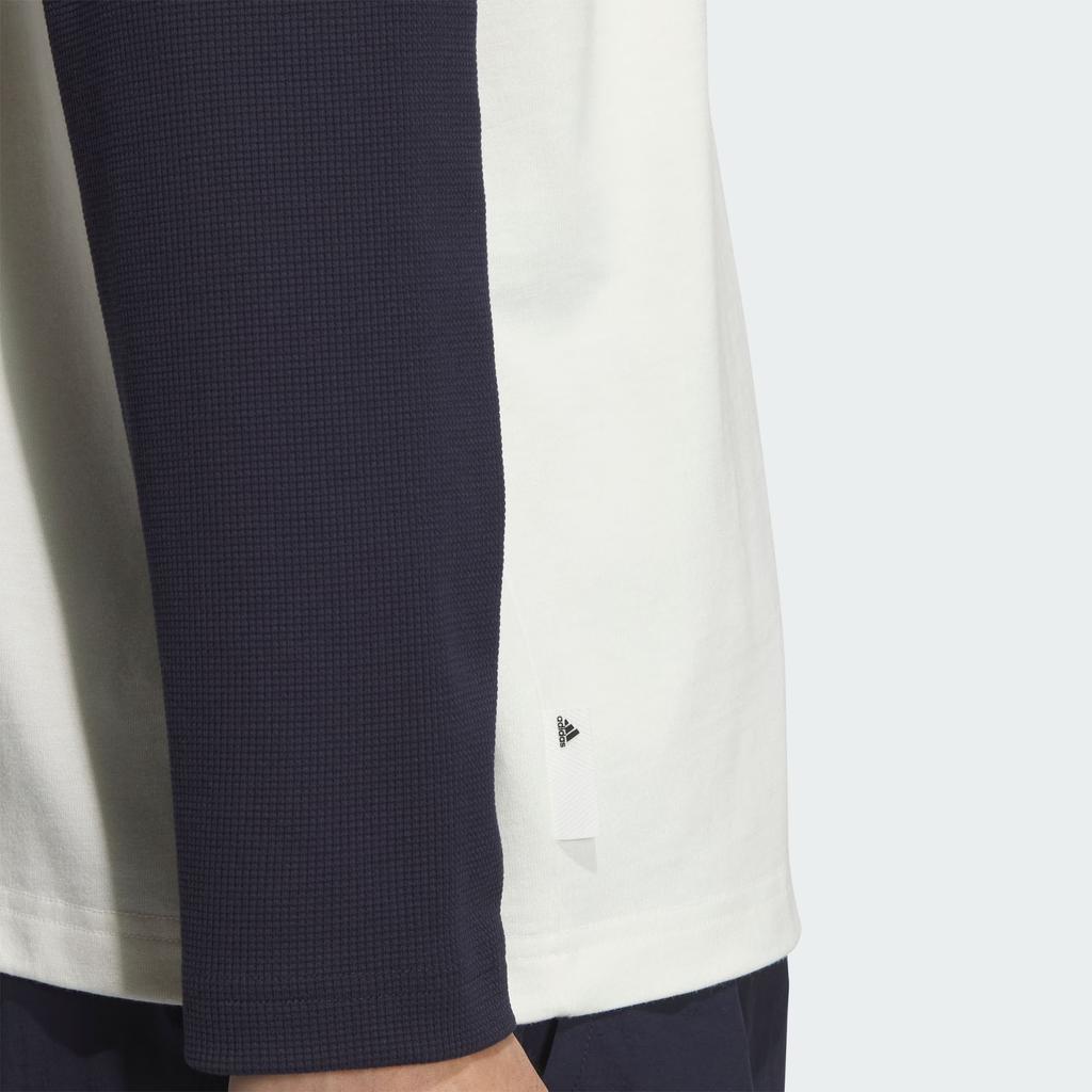 Adidas Small Logo Embroidered Patchwork Casual Long Sleeve T-Shirt Men Tops Legend-Ink-Blue JI6851