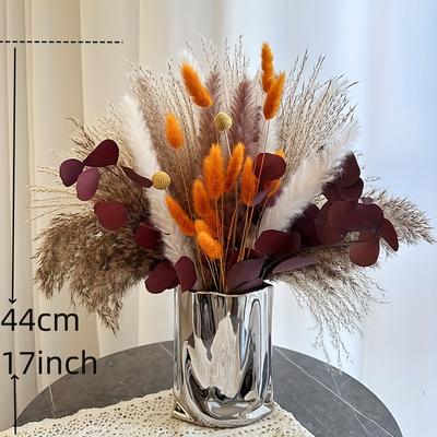 80 buc Pampas Flori Uscate Iarbă Coadă Iepure Buchet Boho Decor Acasă Nuntă Floare Falsă Pampa Decor Nuntă Festival