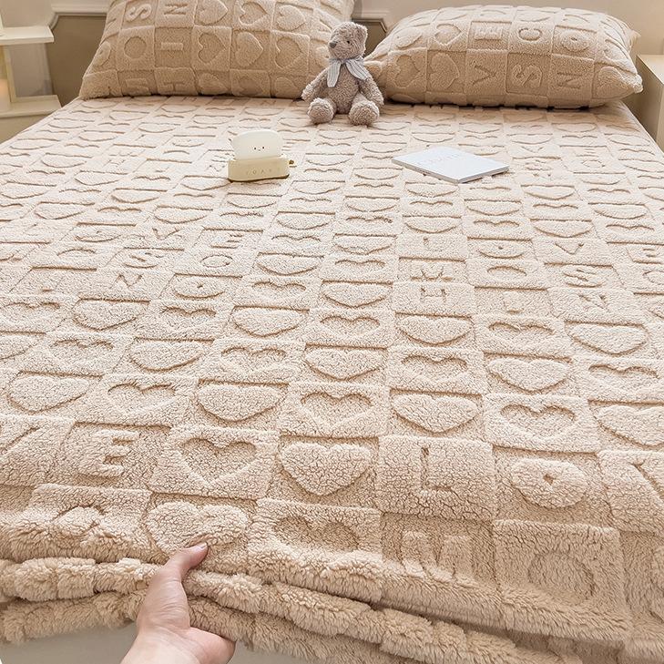 2025Warme Milch Samt Bettlaken Einzelstück Herbst Winter Bettdecke Taft Matratzenschoner