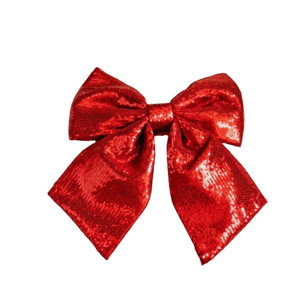 Large Sparkling Glitter Christmas Bow Solid Color DIY Christmas Tree Bowknot Ornaments Christmas Tree Topper Rustic