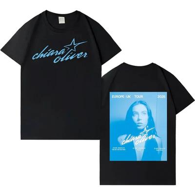Sängerin Chiara Oliver 2026 Gothic Tour T-Shirt Unisex HipHop T-Shirt Lässiges Rundhals Baumwolle Bequemes T-Shirt Unisex