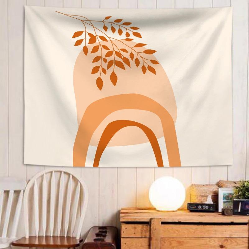 Boho Abstract Rainbow Tapestry Mid Century Sun Wall Hanging Geometric Polyester Wall Art for Living Room Bedroom Dorm Decor