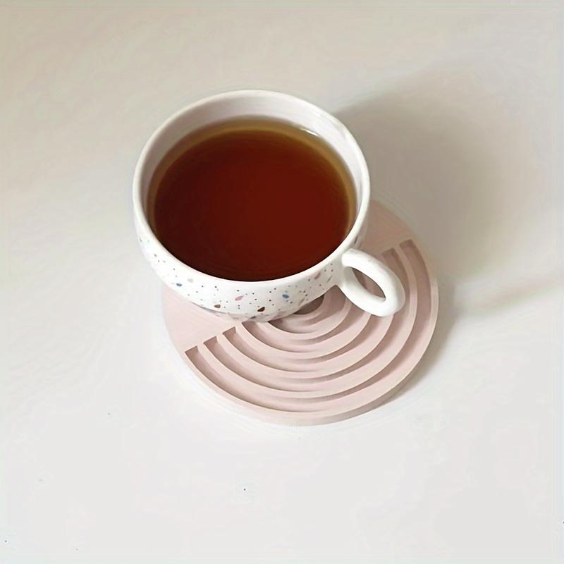 1pc Round Geometric Stripe Coaster Silicone Mold - Casting Molds for DIY Coaster Making, Clay Crafts, Jewelry Tray