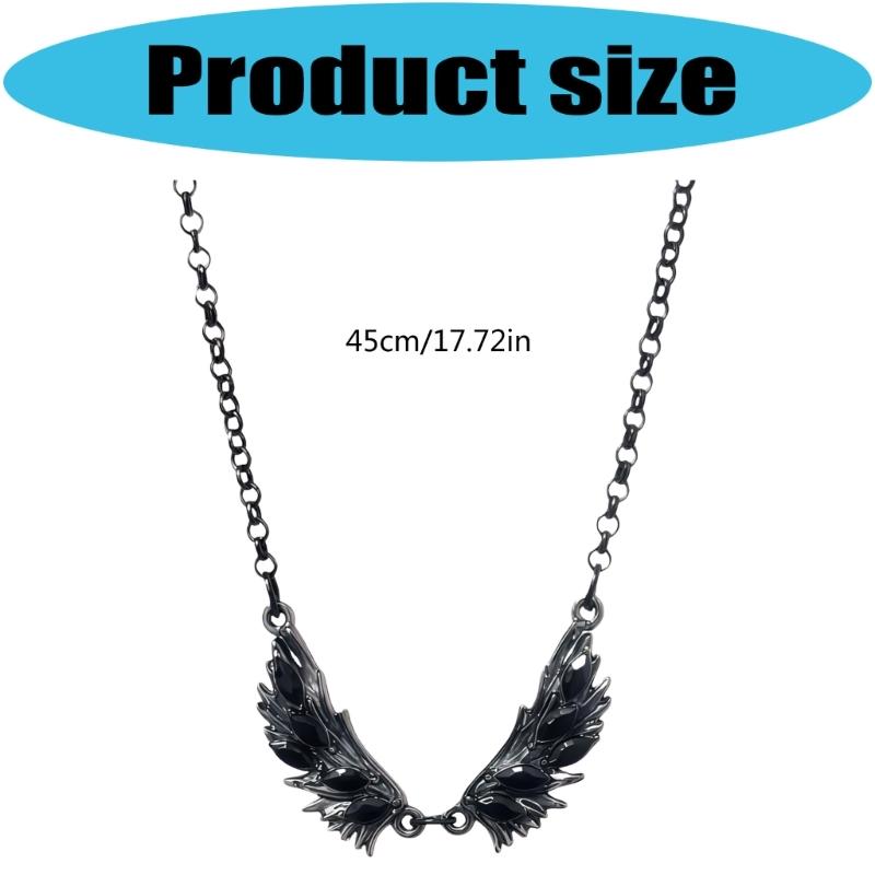 Elegant Black Angel Wing Pendant Necklace For Women Stylish Jewelry Gift for Women Girl Fashion Present