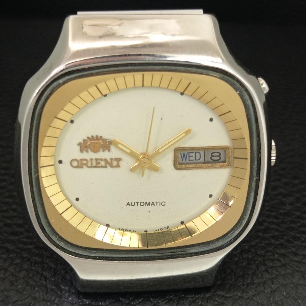 ORIENT AUTOMATIC JAPAN 46941 MENS VINTAGE WHITE COLOR DIAL WATCH a704848-1