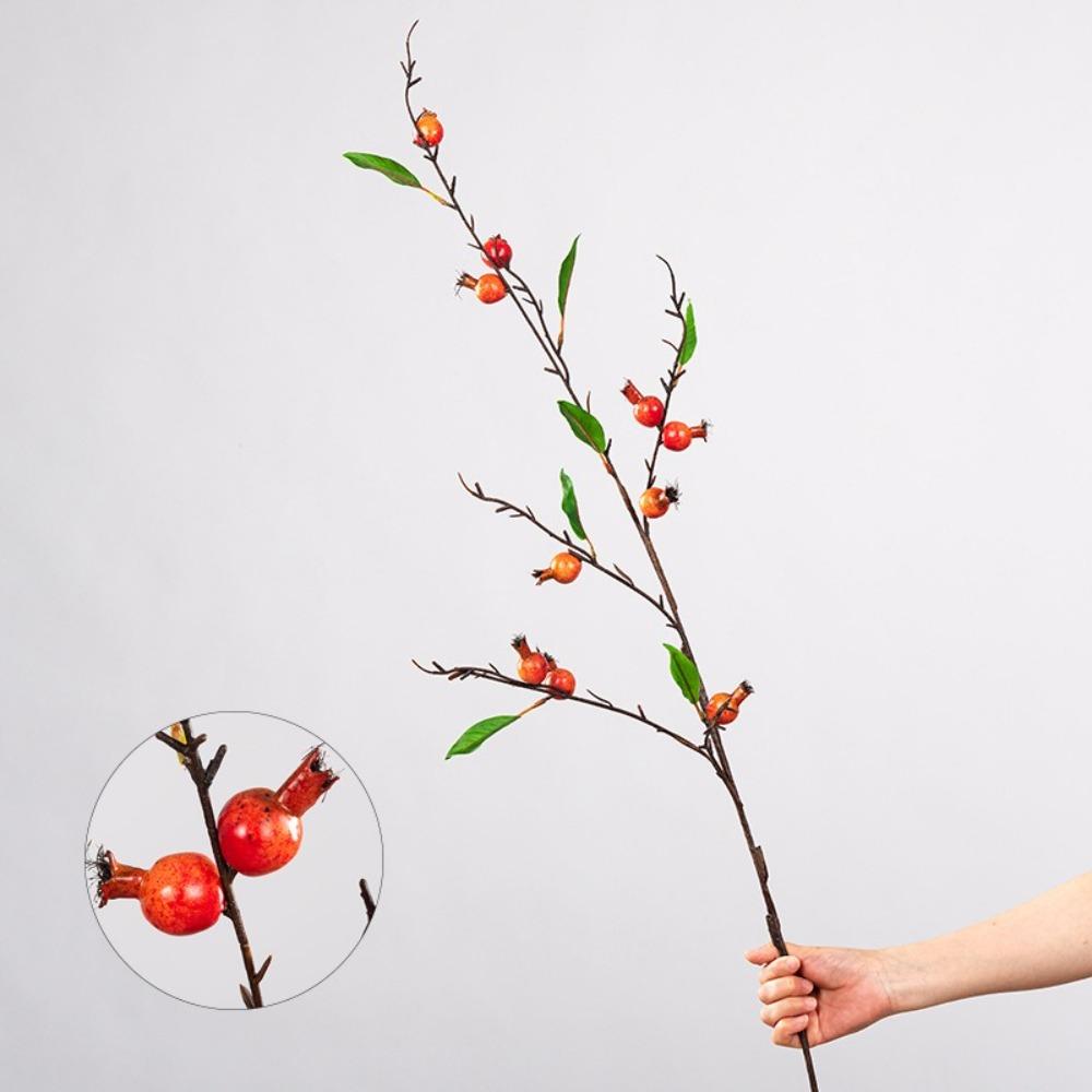 

Long Branch Artificial Pomegranate 10-Fruit Foam Berry Pomegranate Fruit Branch Realistic Plastic Artificial Fruit Branch оранжевый
