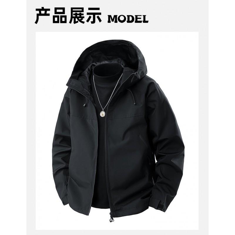 Lightweight Windproof Waterproof Hiking Jacket Men Women Outdoor Sport Coat With Hood Color Block Design