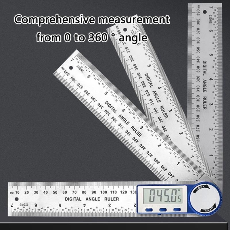 Steel Digital Protractor with Large LCD Display High Accuracy Digital Angles Gauges for Accurate Angles Measurements