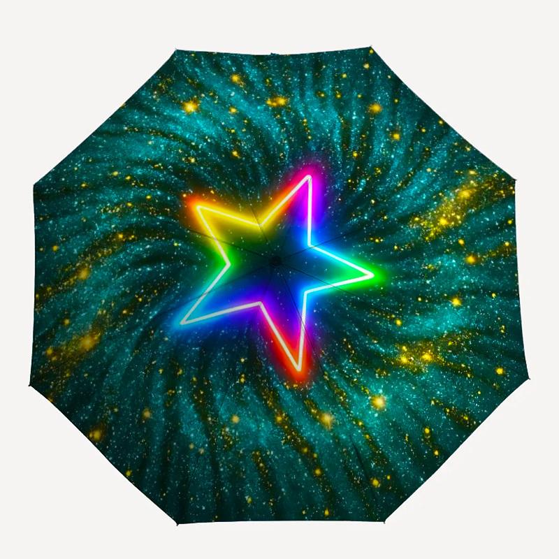 

1pc Neon Star Galaxy Folding Umbrella | Elegant Design, Fashionable Accessory, Durable Construction, Sturdy Ribs yy251107133