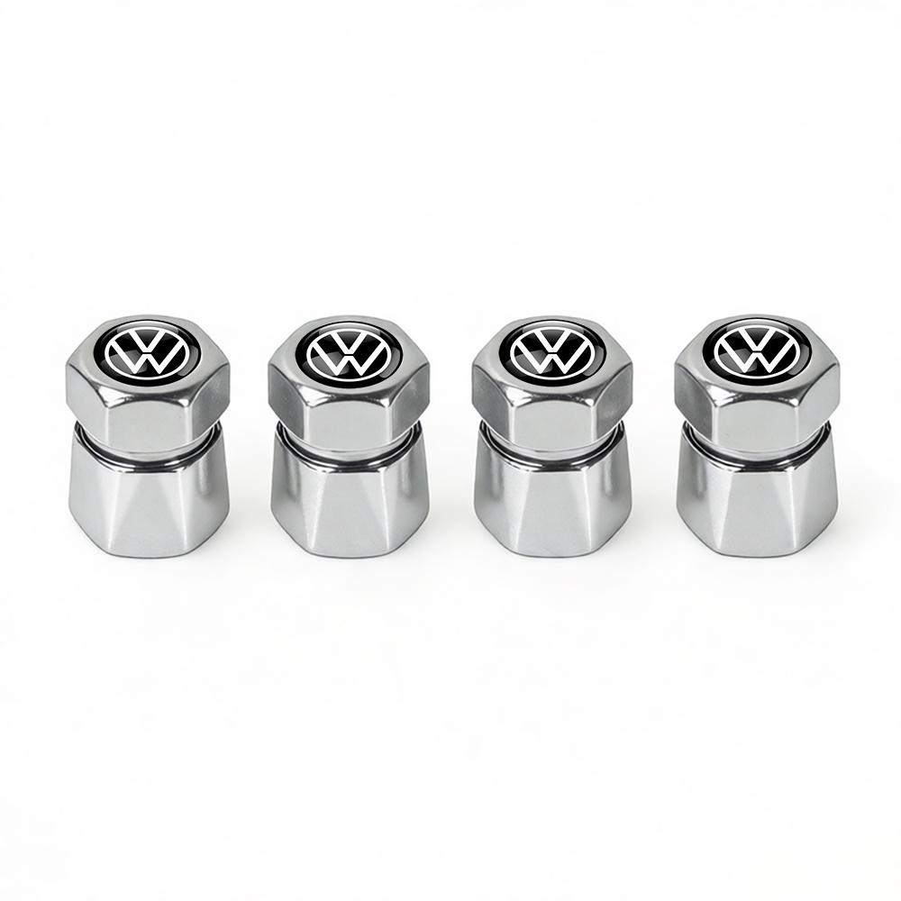 Volkswagen Metal Alloy 4Pcs Car Wheel Tire Air Valve Dust Caps Rim Accessories Auto Valve for VW Bora Passat Golf Beetle Tiguan Cj1