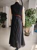 2026 Women's Color Block Sleeveless Stand Collar Cotton Linen Dress