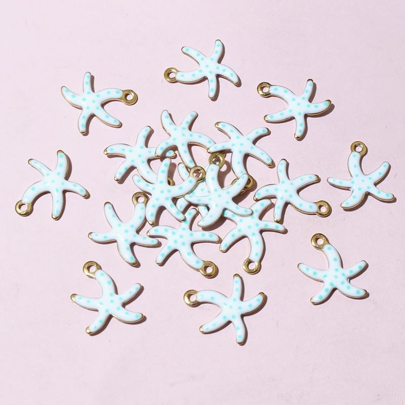 20pcs 10.5x10mm Stainless Steel Small Starfish Charms Pendant Enamel DIY Jewelry Making Accessories Findings Necklace Earrings