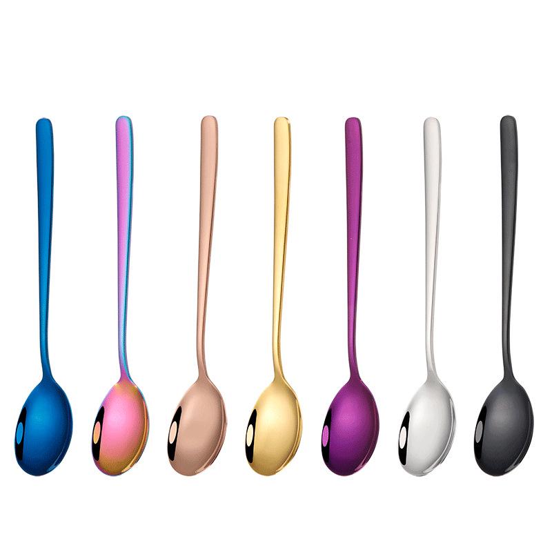 Korean Style 304 Stainless Steel Long Handle Soup Spoon – Creative, Thickened, High-Value Teaspoon for Household Use