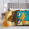 Perry the Platypus Warm Blankets  Boy Girl Plush Throw Blanket Fashion Home Decor Flannel Bedspread Sofa Bed Cover